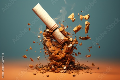 A poster design for smoking is injurious to health and smoking kills photo