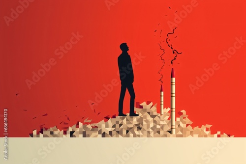A poster design for smoking is injurious to health and smoking kills