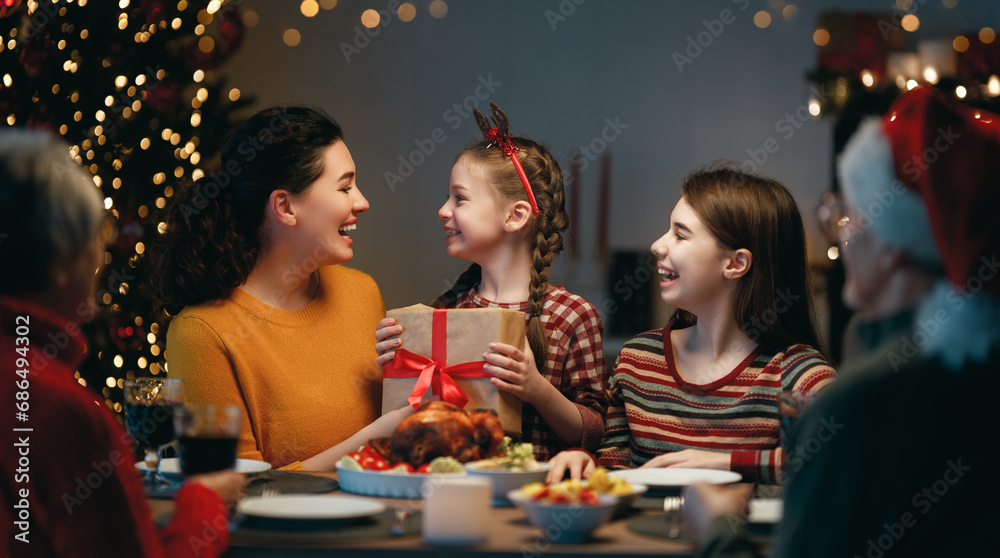 family celebrating Christmas family celebrating Christmas