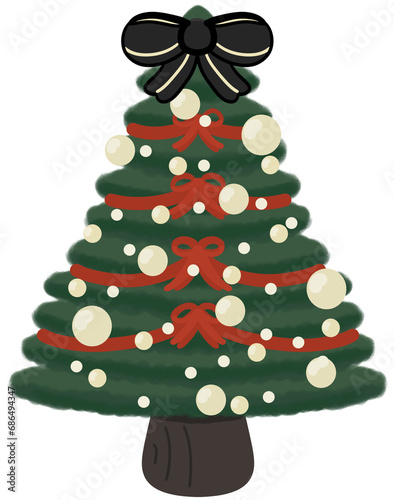 심플 크리스마스트리, 크리스마스 트리장식,성탄절 트리 일러스트