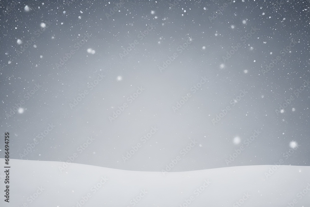 Falling snow background. Horizontal composition