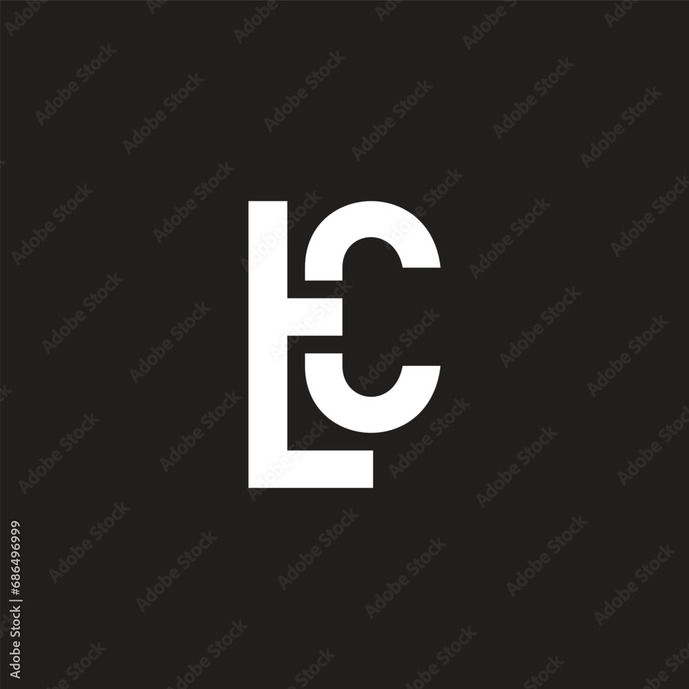 letter tc simple linked geometric logo vector letter tc simple linked geometric logo vector