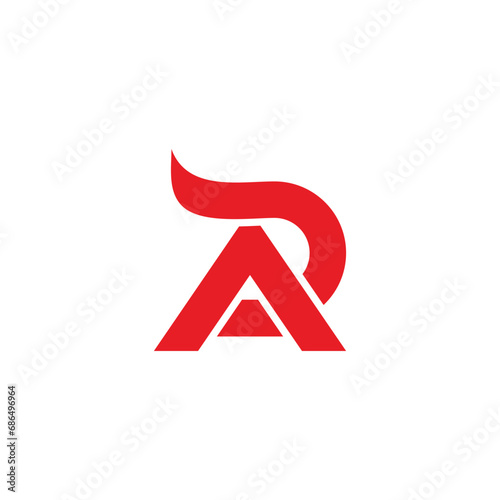 letter ar simple geometric curve logo vector photo