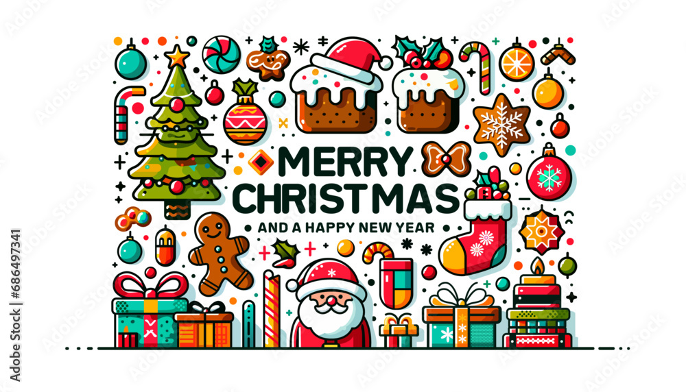 christmas banner christmas traditional elements holiday background template design