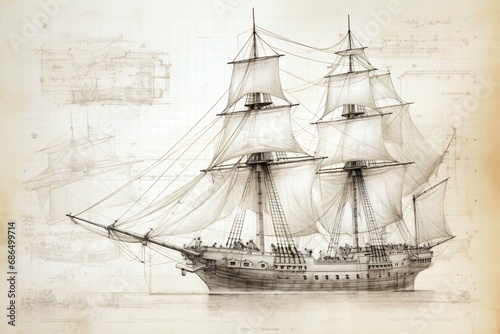 A vintage sketch of a ship © Tarun