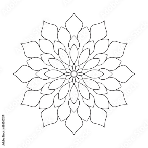 Flower Coloring book Facile Mandala design page vector file
