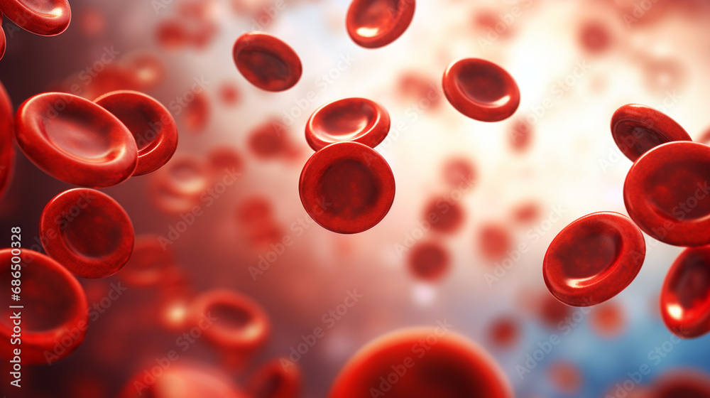 Red blood cells and leukocytes erythrocytes bloods on blur soft focus background