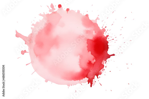 Watercolor red spot isolated on a white transparent background. generative ai.