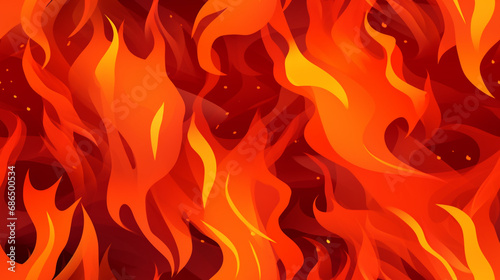 illustrated of Fire blaze burning glow flames Seamless pattern background