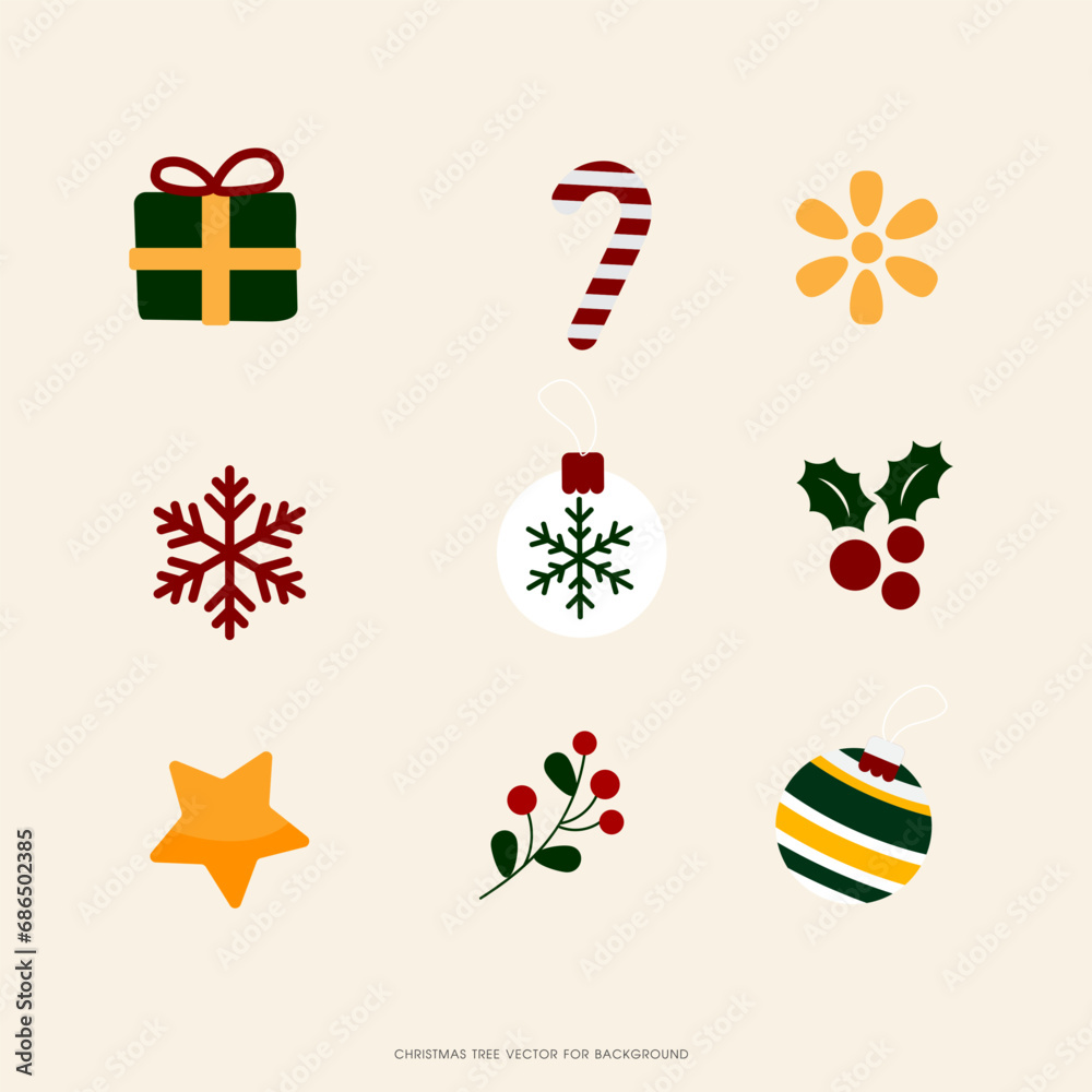 Obraz premium set of christmas icons