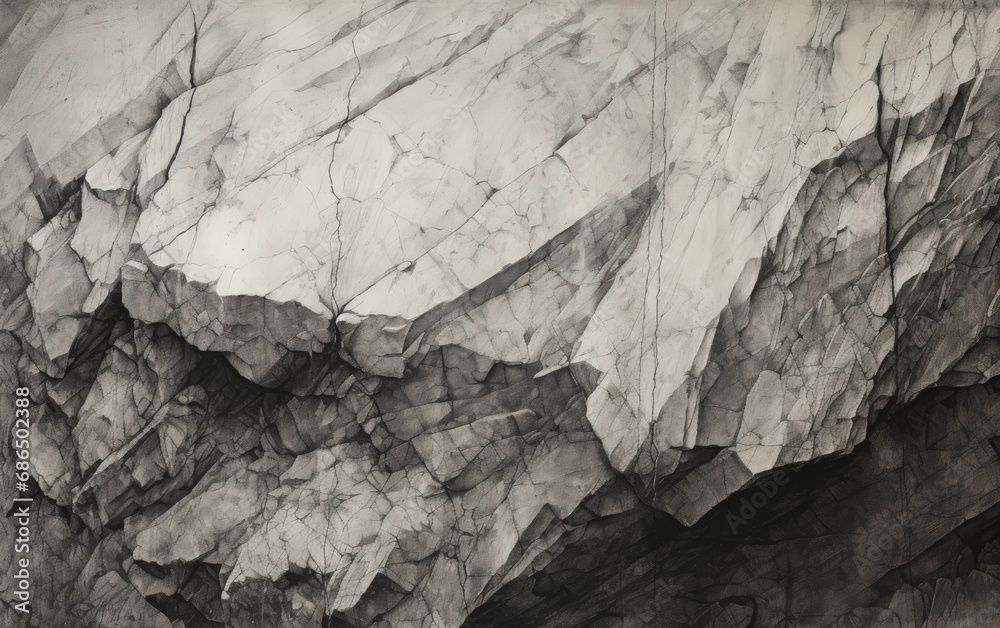 Fototapeta premium A pencil sketch of an old stone texture background.
