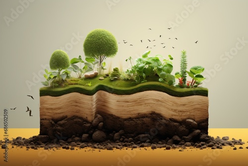 Illustration for aforestation and planting trees photo