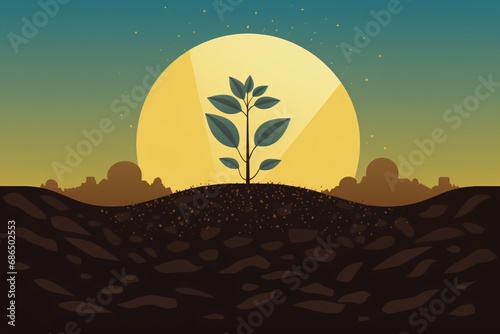 Illustration for aforestation and planting trees photo