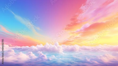 3d render, abstract fantasy background of colorful sky with neon clouds isolated on a white background. generative ai.