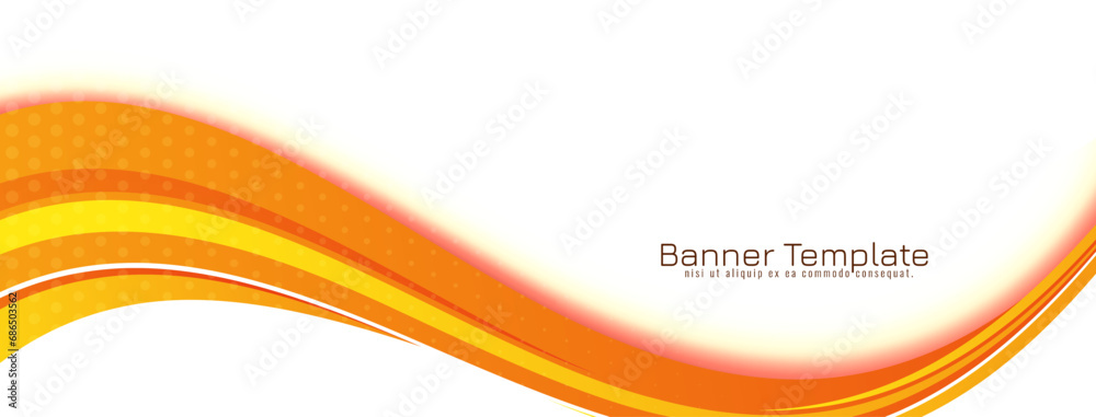 Obraz premium Yellow and orange color wave style banner design