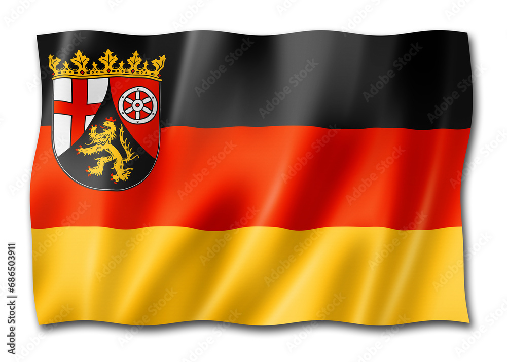 Fototapeta premium Rhineland Palatinate state flag, Germany