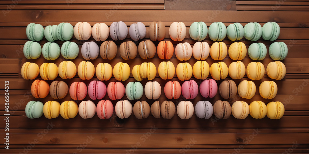 colorful macarons neatly arranged colorful macarons neatly arranged
