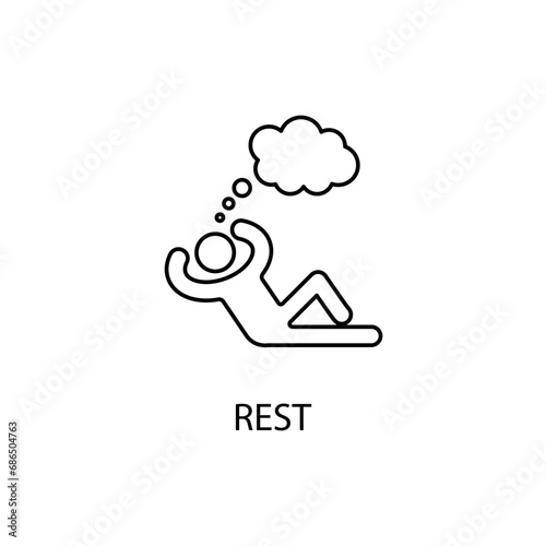 rest  concept line icon. Simple element illustration. rest  concept outline symbol design.