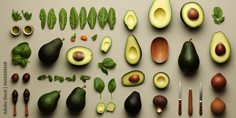 avocado set concept avocado set concept