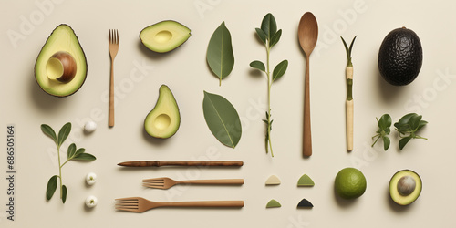 avocado set concept photo
