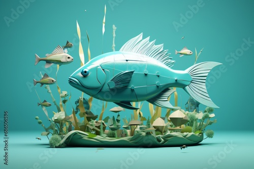 Poster design for ocean conservation and protecting marine life