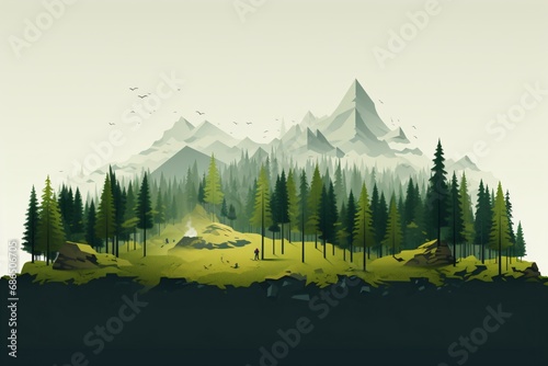3d graphic illustration for aforestation and planting trees photo