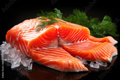fresh salmon, ultra close up