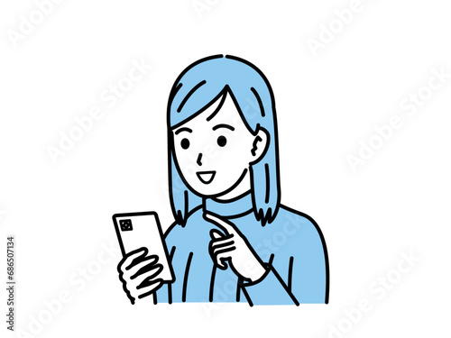 スマートフォンを使う中高生の女の子