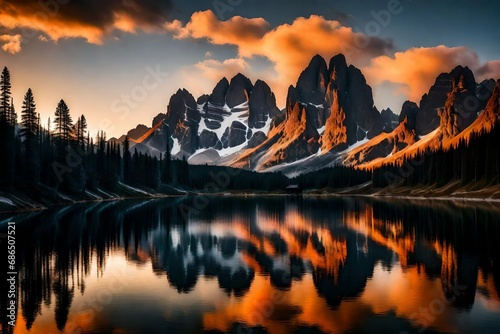 Free photo misurina sunset