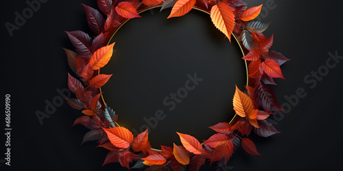 autumn leaves border,Autumn Leaf Frame Or Border With Aesthetic Style Vector PNG Image,Autumn Dark Image