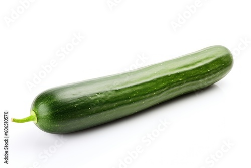 A single  cucumber isolated on white background