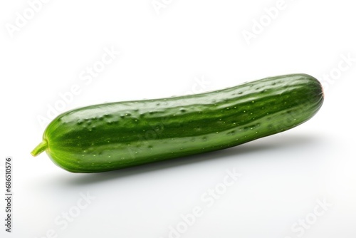 A single  cucumber isolated on white background