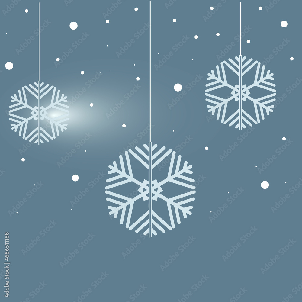 Fototapeta premium snowflake on blue background