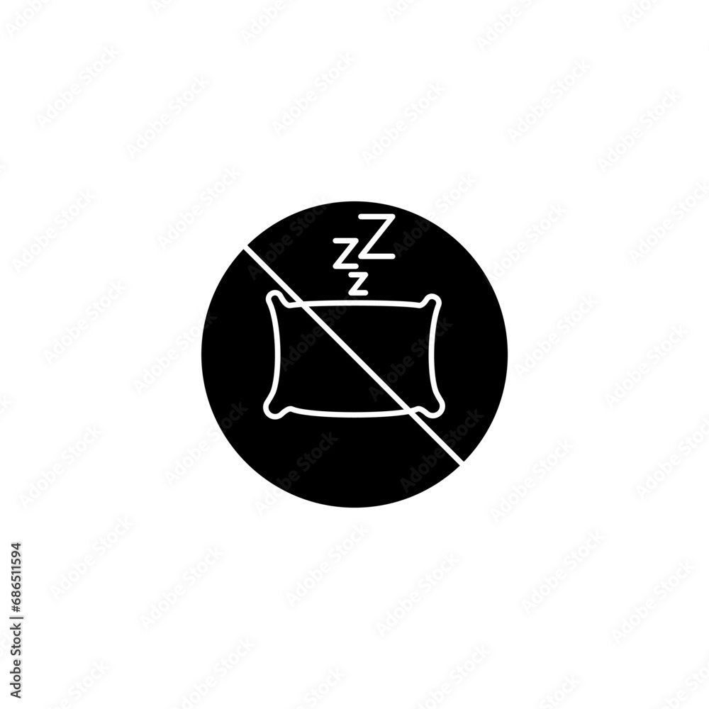 No sleep concept line icon. Simple element illustration. No sleep concept outline symbol design. No sleep concept line icon. Simple element illustration. No sleep concept outline symbol design.