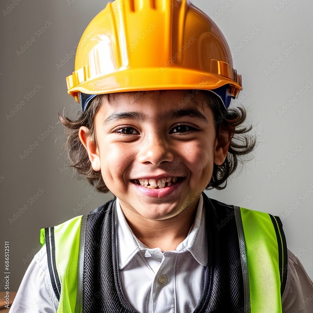 Young children construction workers POV video call on zoom on webcam teaching construction safety Young children construction workers POV video call on zoom on webcam teaching construction safety