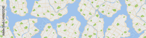 Background map, streets. Widescreen proportion, digital design street map. Skyline urban panorama. Cartography illustration. Abstract transportation background, street map. Vector