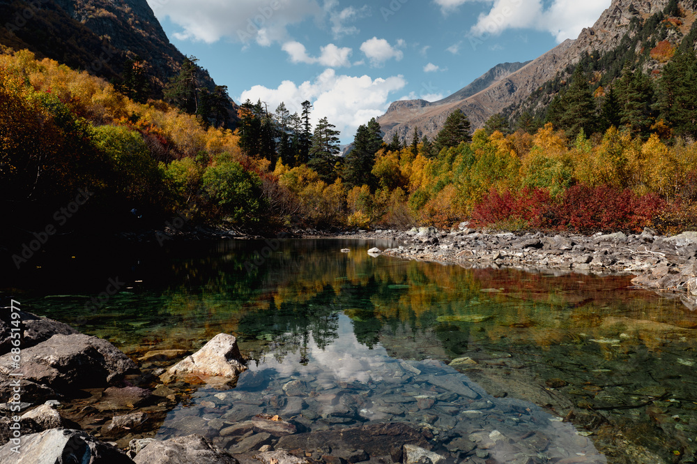 Baduk lake in the autumn mountains Baduk lake in the autumn mountains