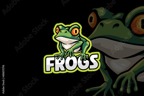 frog mascot logo design with amphibian animal wild frog for esports gaming team