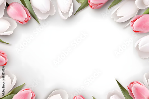 tulips on white card, nature, frame, floral, tulips, beauty, petal, blossom, plant, love, bloom, day, valentine, leaf, 