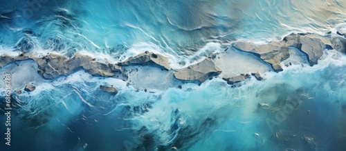 Drone captures melting glacier in Iceland  illustrating climate change.