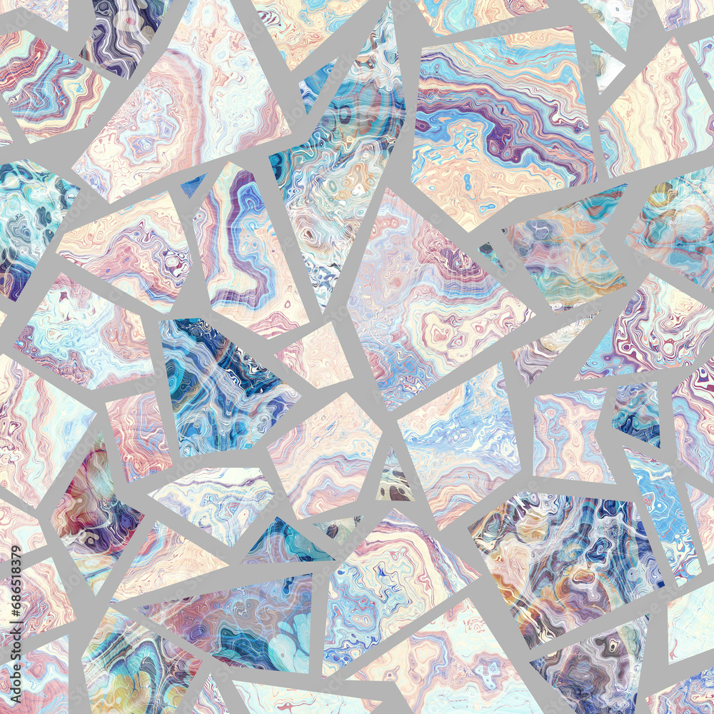 Obraz premium Abstract Marble texture. Terrazzo floor pattern. Fractal digital Art Background. High Resolution. Can be used for background or wallpaper