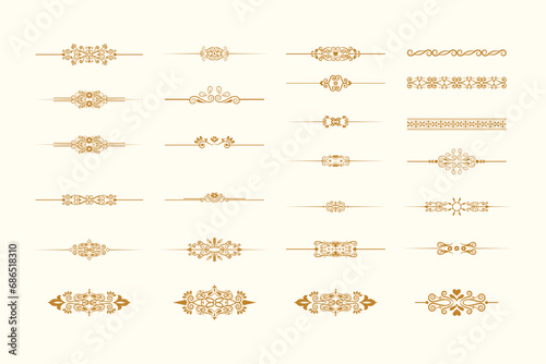 Golden Vintage Ornament.Golden Border ornament. Golden Crown Ornament .Suitable for wedding invitation card.