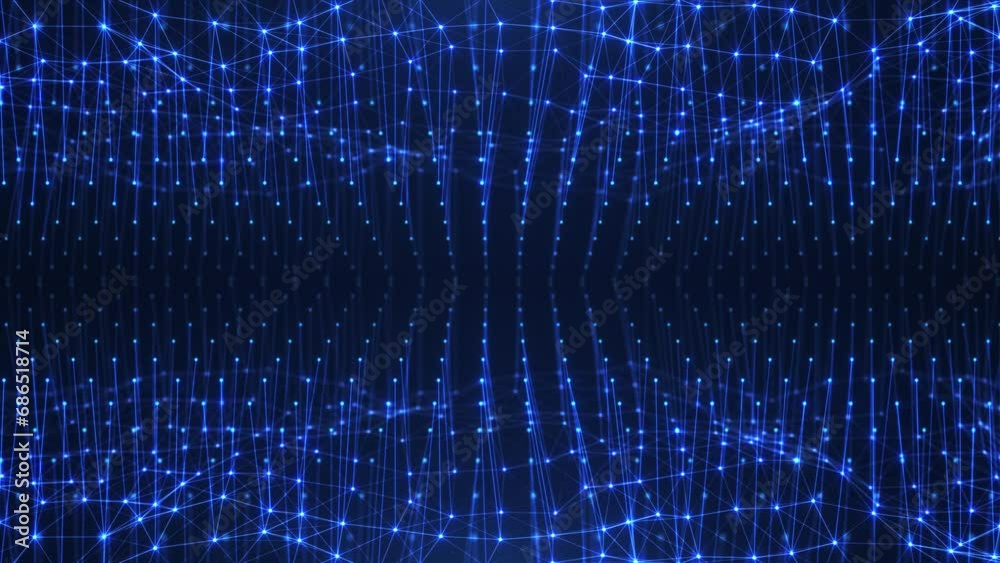 Abstract futuristic background with plexus of lines, dots and triangles, digital technology, big data, high-speed connection visualization. Seamless loop Abstract futuristic background with plexus of lines, dots and triangles, digital technology, big data, high-speed connection visualization. Seamless loop