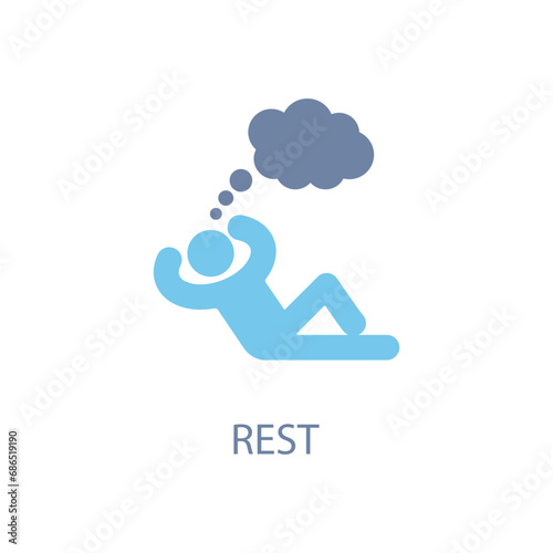 rest  concept line icon. Simple element illustration. rest  concept outline symbol design.