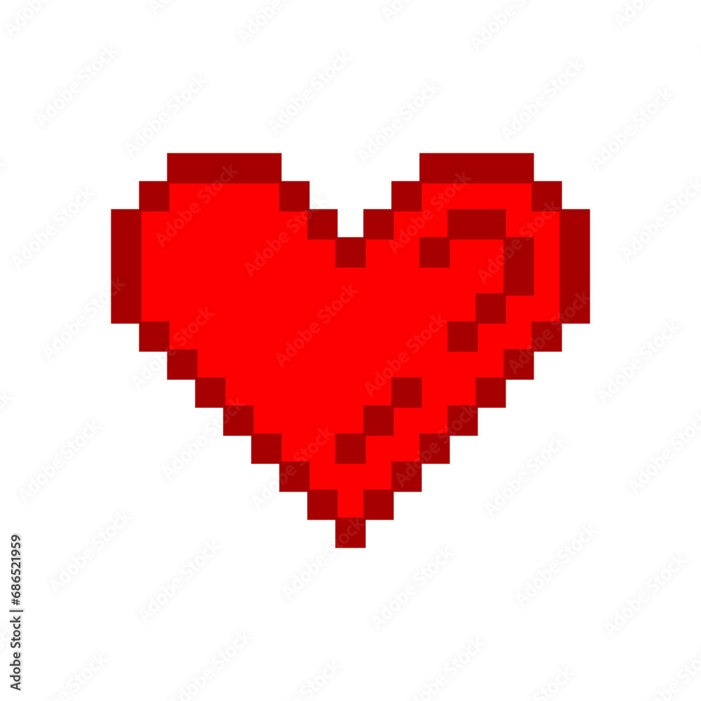Naklejka premium Pixel Heart Illustration