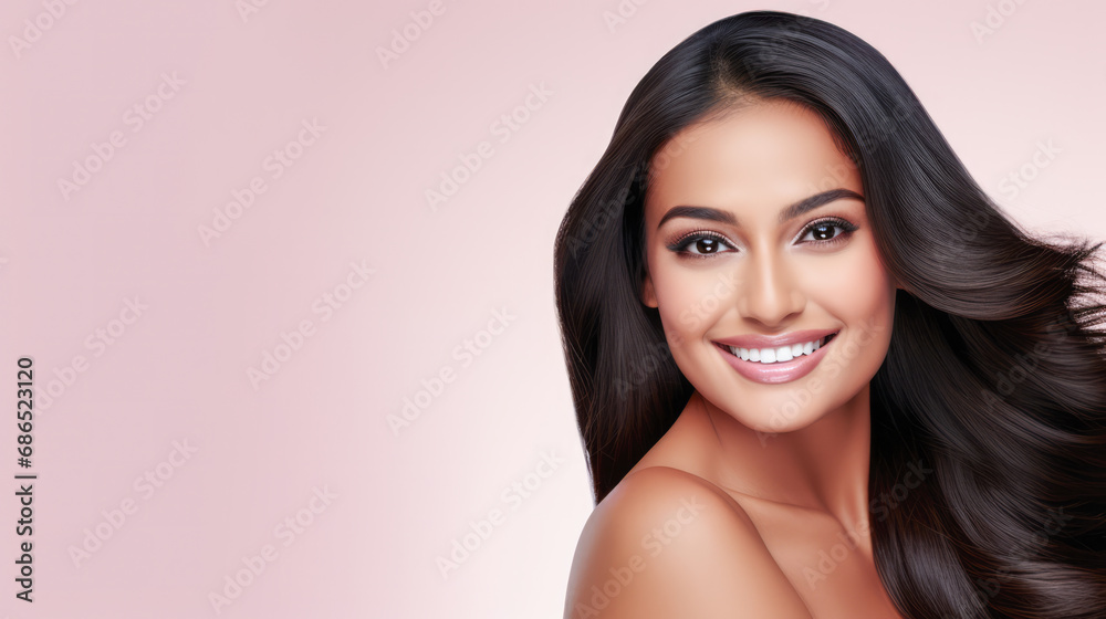Beautiful Indian woman with lustrous hair Beautiful Indian woman with lustrous hair