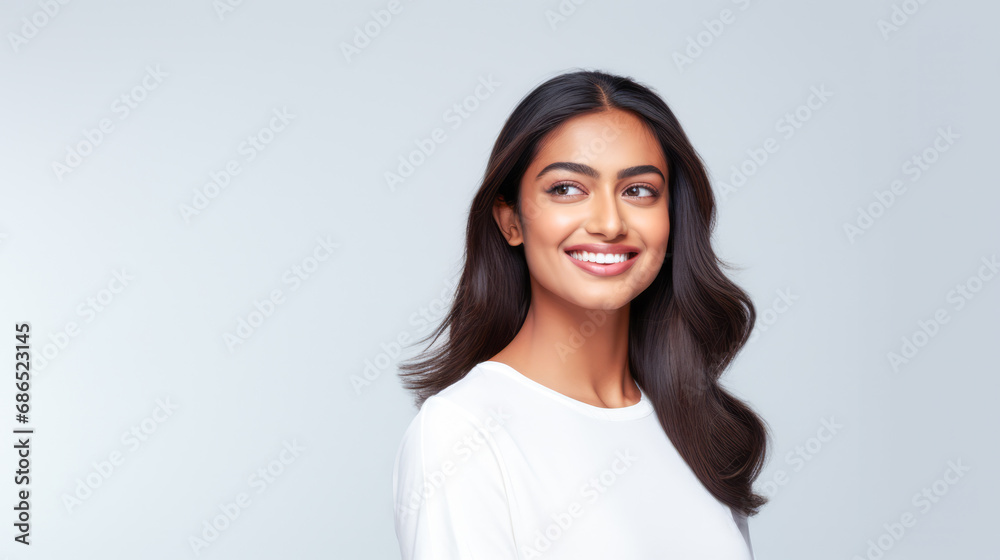 Beautiful Indian woman with lustrous hair Beautiful Indian woman with lustrous hair
