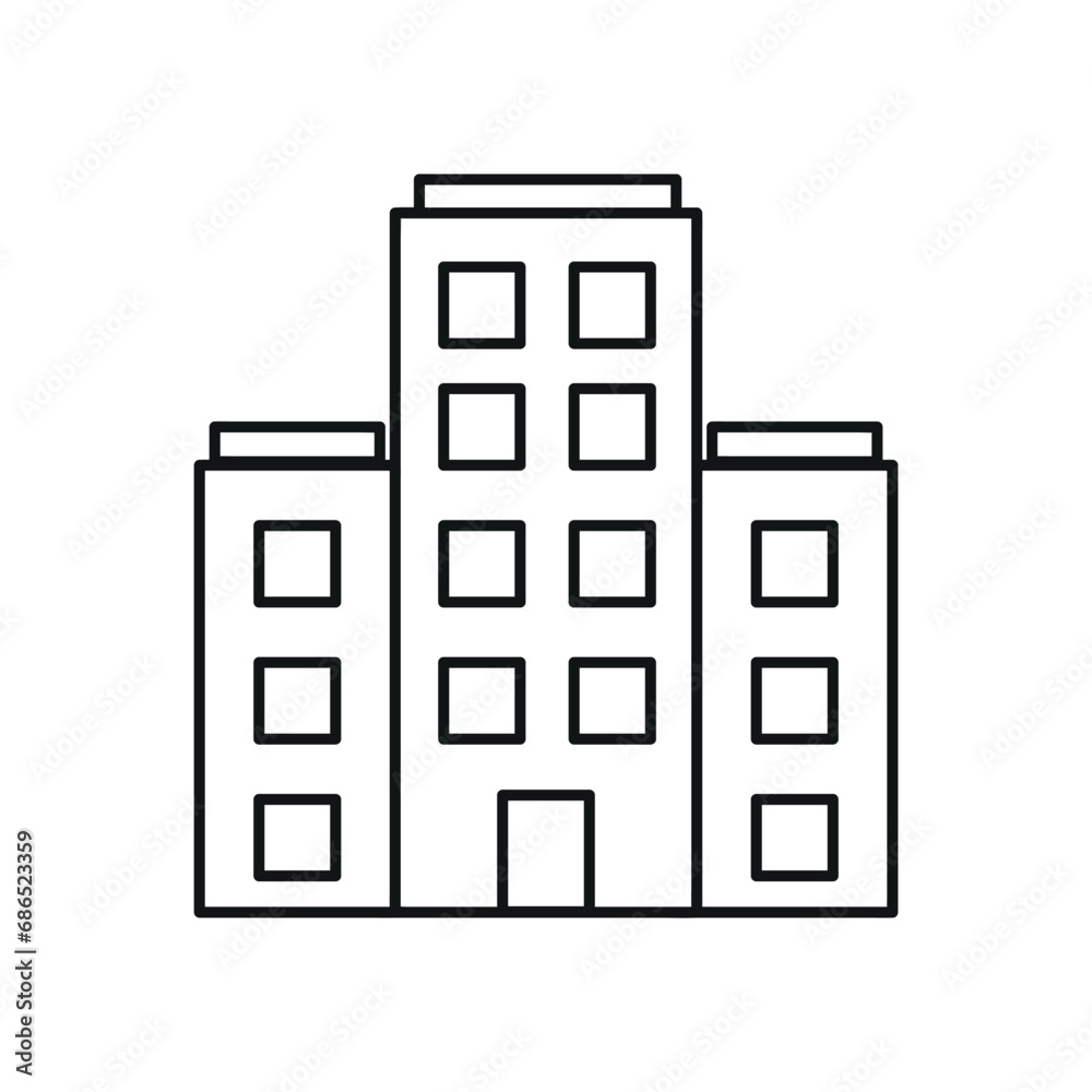 Linear Buildings Icon Linear Buildings Icon