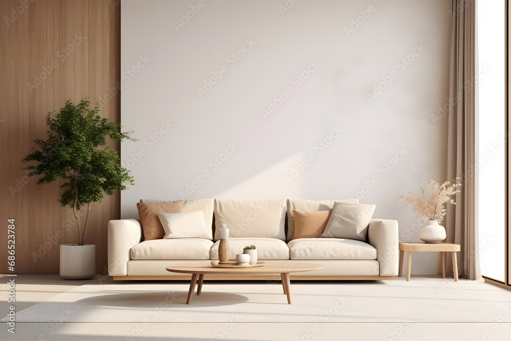Home mockup, cozy interior background 3d rendering. generative ai. Home mockup, cozy interior background 3d rendering. generative ai.