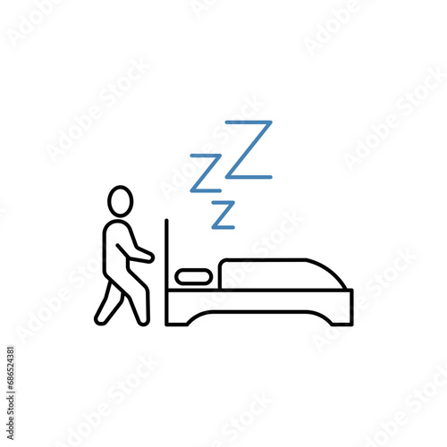 sleepwalking concept line icon. Simple element illustration. sleepwalking concept outline symbol design.